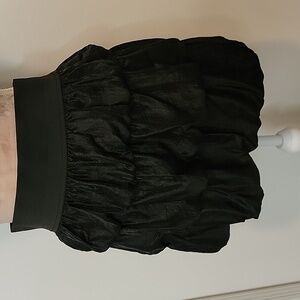Ya Los Angeles, Black Tiered Bubble / Balloon Skirt, Elastic Waist, EUC